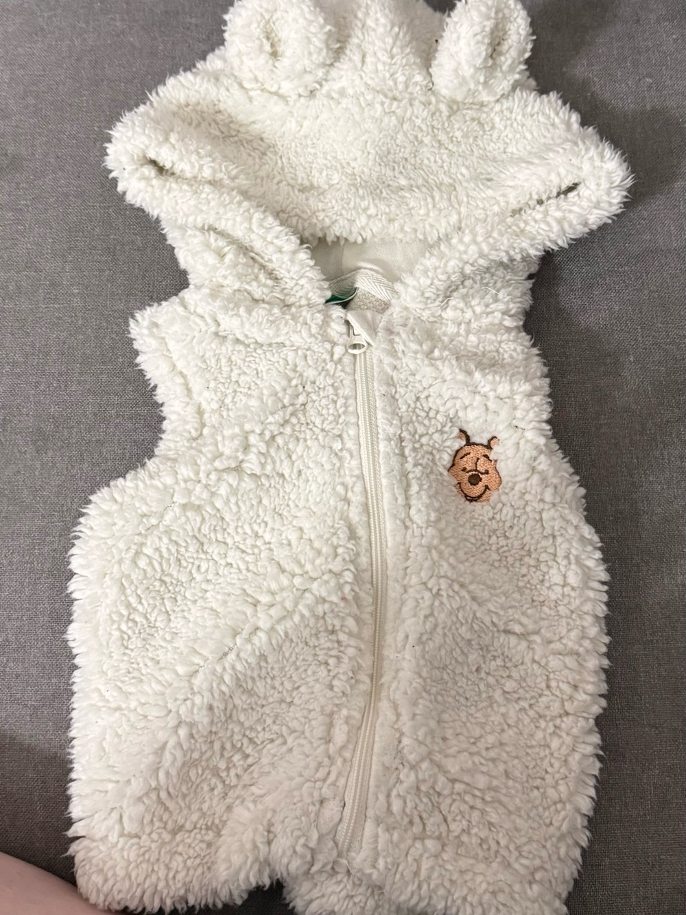 Disney Baby Cream Sherpa Hooded Vest with Bear Patch